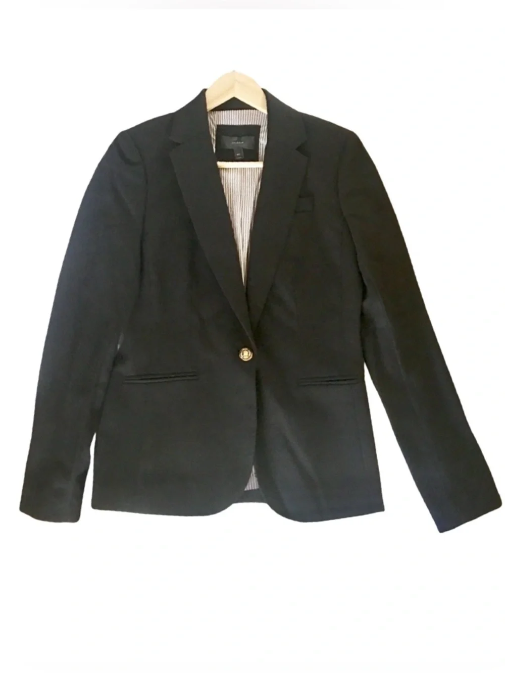 J. Crew Campbell Black Wool Single Button Blazer Size 4 Tall